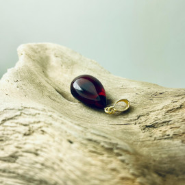 Amber and Gold-plated 925 Silver Earrings and Pendant, Set