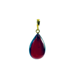 Amber and Gold-plated 925 Silver Earrings and Pendant, Set
