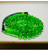 Amber Tespih Green Color Misbaha 66 Beads, Handmade