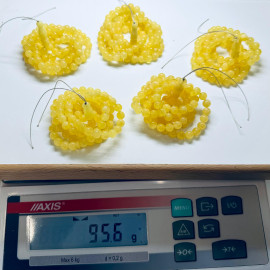 مجموعة من خمس حبات صلاة إسلامية من العنبر البلطيقي الطبيعي النقي