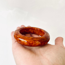 سوار مصنوع يدويًا من العنبر، كهرمان بني عتيق