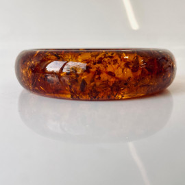 سوار عنبر البلطيق الأصلي المصنوع يدويًا عالي الجودة باللون الليموني الشفاف