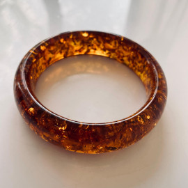 Handmade Amber Bracelet, Cognac Bangle Amber