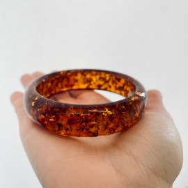 Handmade Amber Bracelet, Cognac Bangle Amber