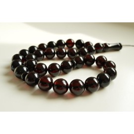 Red Cherry color Baltic Amber Islamic Prayer Beads 74.4 grams rosary Muslim Rosary