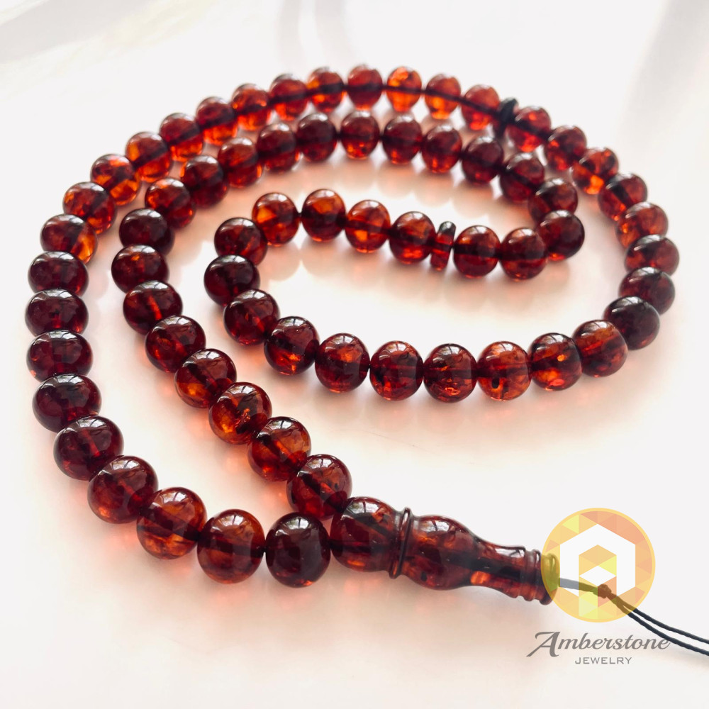 Dark Cognac Natural Baltic Amber Islamic Prayer