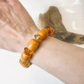 Yellow Amber Bracelet, Natural Amber Beads