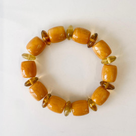 Yellow Amber Bracelet, Natural Amber Beads