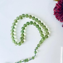Green Amber Misbaha 33 Beads Handmade