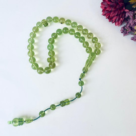 Green Amber Misbaha 33 Beads Handmade
