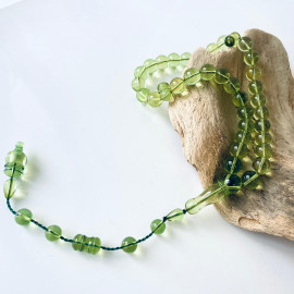 Green Amber Misbaha 33 Beads Handmade