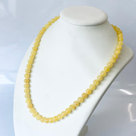 Milky White Yellow Delicate Baltic Amber Beaded Necklace