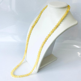 Yellow Delicate Baltic Amber Beaded Necklace, longer