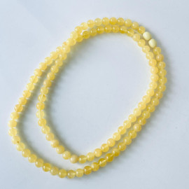 Yellow Delicate Baltic Amber Beaded Necklace, longer