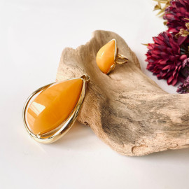 Premium Quality Genuine Baltic Amber Donut Pendant in Yellow Tiger