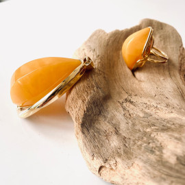 Egg Yolk Natural Baltic Amber Ring