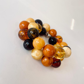 Multicolor Big Beads Baltic Amber Beaded Necklace