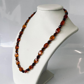 White Baltic Amber Beads Necklace White Amber Barrel Beaded necklace