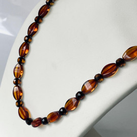 White Baltic Amber Beads Necklace White Amber Barrel Beaded necklace