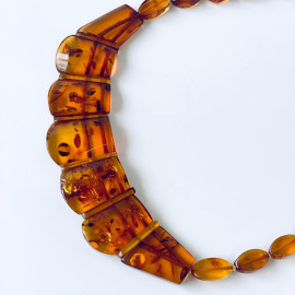 🎥 Baltic Amber Necklace Gold Cognac Amber, Cleopatra Necklace