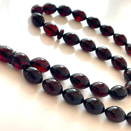 Cherry Baltic Amber Islamic Prayer, Deep Red Amber, Olive Amber Beads