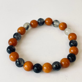 Delicate Beaded Bracelet, Vintage Amber
