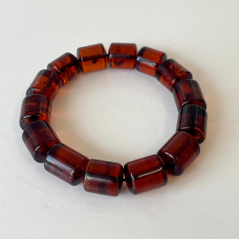 سوار عنبر البلطيق الأصلي المصنوع يدويًا عالي الجودة باللون الليموني الشفاف