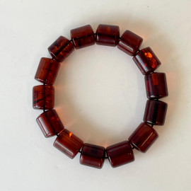 سوار عنبر البلطيق الأصلي المصنوع يدويًا عالي الجودة باللون الليموني الشفاف