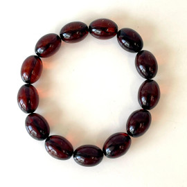 سوار عنبر البلطيق الأصلي المصنوع يدويًا عالي الجودة باللون الليموني الشفاف