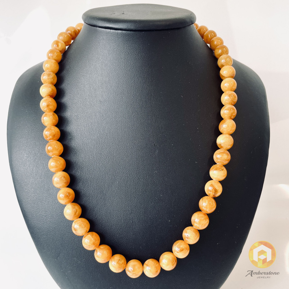 Unique Baltic Amber Necklace, Orange Amber
