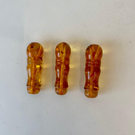 Cognac Imam For Islamic Prayer Beads, 3 pieces Natural Baltic Amber