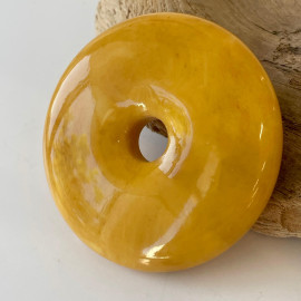 Unique Baltic Amber Pendant Yellow Donut