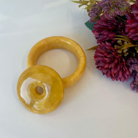 Unique Baltic Amber Pendant Yellow Donut