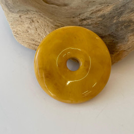 Unique Baltic Amber Pendant, Butterscotch Donut