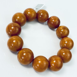 Vintage Brown Amber Bracelet Round Beads
