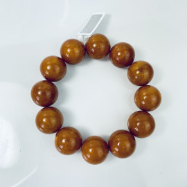 Vintage Brown Amber Bracelet Round Beads