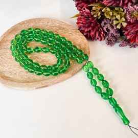 🎥 Baltic Amber Islamic Prayer, Green Olive Beads Rosary