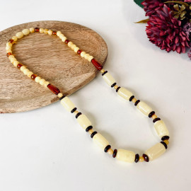 الأبيض مسبحة الصلاة 45.5 عنبر البلطيق حجر