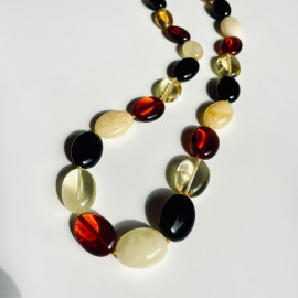 Multicolor Baltic Amber Necklace, Colorful Amber Necklace