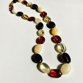 Multicolor Baltic Amber Necklace, Colorful Amber Necklace