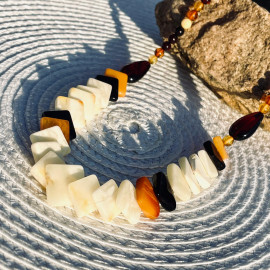 الأبيض مسبحة الصلاة 45.5 عنبر البلطيق حجر