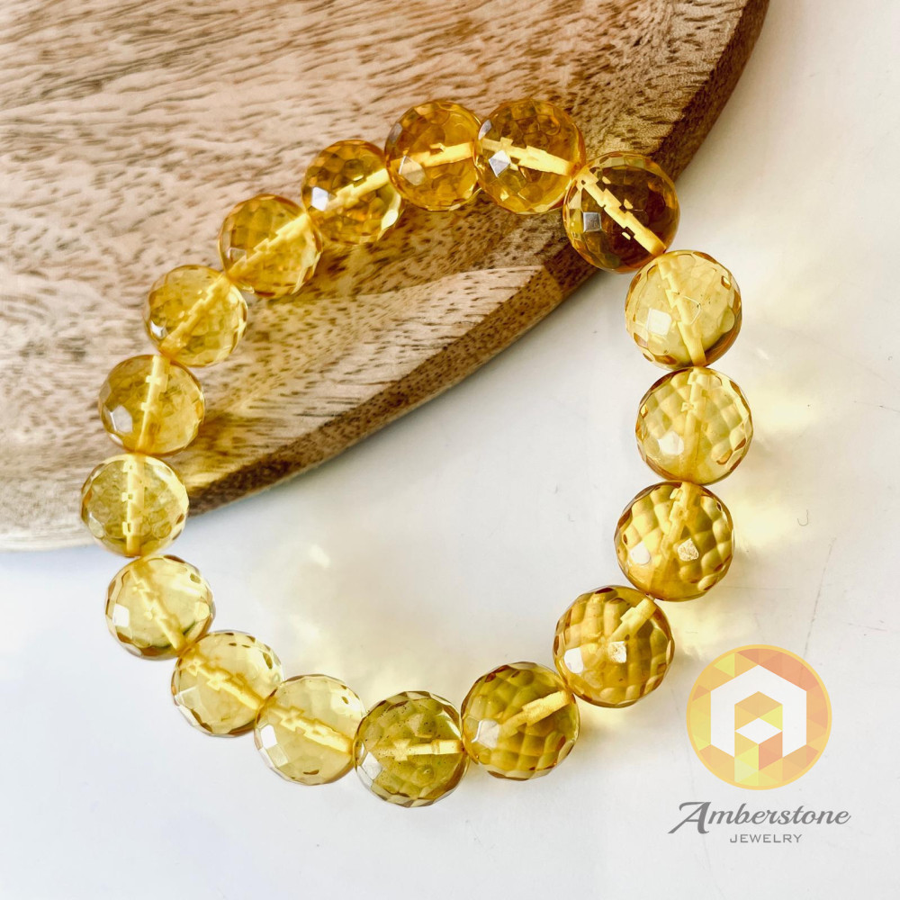 Faceted Yellow Color Genuine Baltic Amber Faceted Yellow Color Genuine Baltic Amber