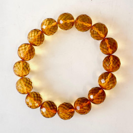 Faceted Yellow Color Genuine Baltic Amber