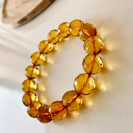 Faceted Yellow Color Genuine Baltic Amber