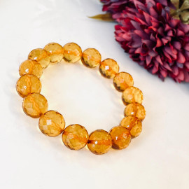 Faceted Yellow Color Genuine Baltic Amber
