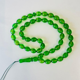 Green Natural Amber Islamic Prayer beads 12*14mm