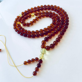 Yellow Natural Amber Mala...
