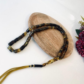 Green Natural Amber Islamic Prayer beads 12*14mm