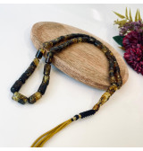 Green Natural Amber Islamic Prayer, 45 Amber Beads