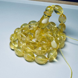 صلاة إسلامية عنبر النمر الطبيعي 45 خرزة، مسبحة عنبر البلطيق